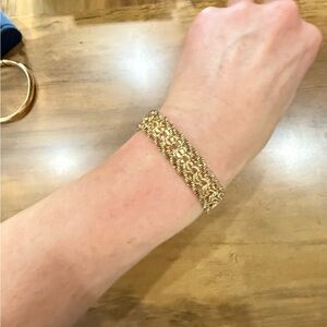 Vintage 12 kt gf fancy link chain bracelet MINT